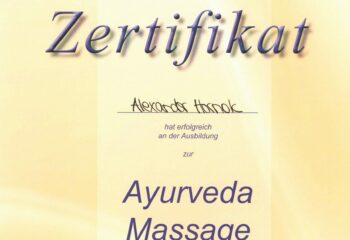 Ayurveda Zertifikat