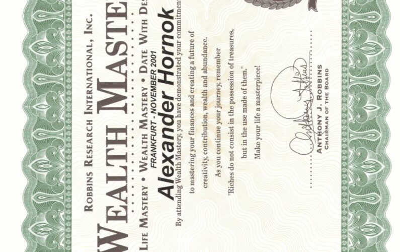 Wealth Master Zertifikat